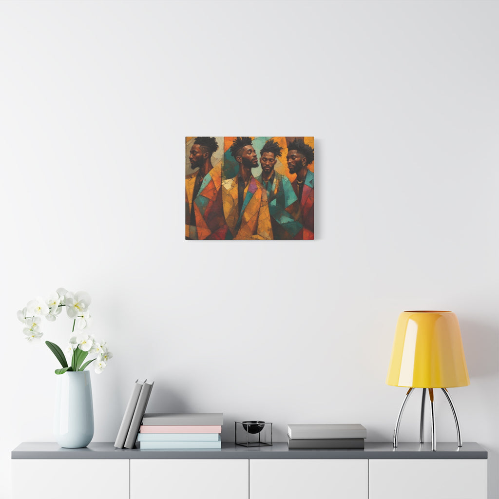 Canvas Print – Faces in Rhythm: Abstract Portrait of a Man in Motion, Matte Stretched Wall Art
