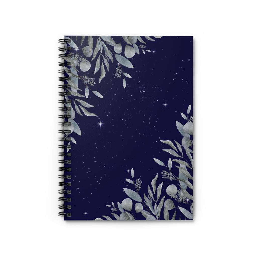 Celestial Bloom: Starry Spiral Notebook - Ruled Line