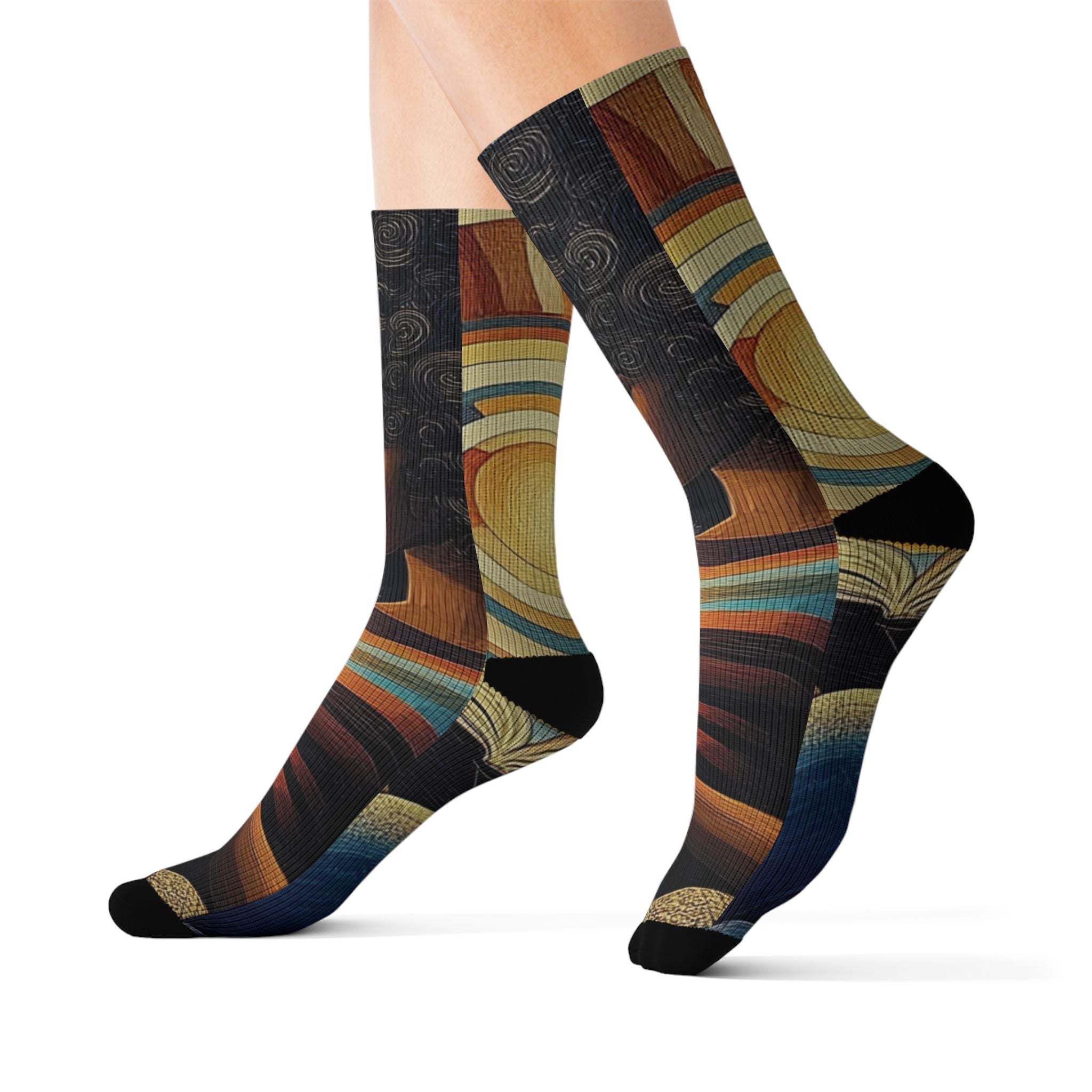 Artistic Sublimation Socks - Colorful Designs for Creative Souls