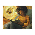 Reading in Radiance – Afrocentric Canvas Art for Book Lovers