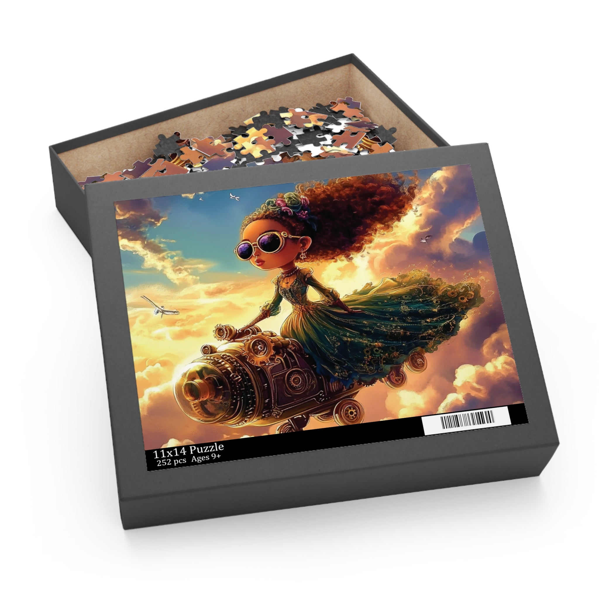 Skyborne Adventurer: Steampunk Girl Puzzle: (120, 252, 500-Piece)
