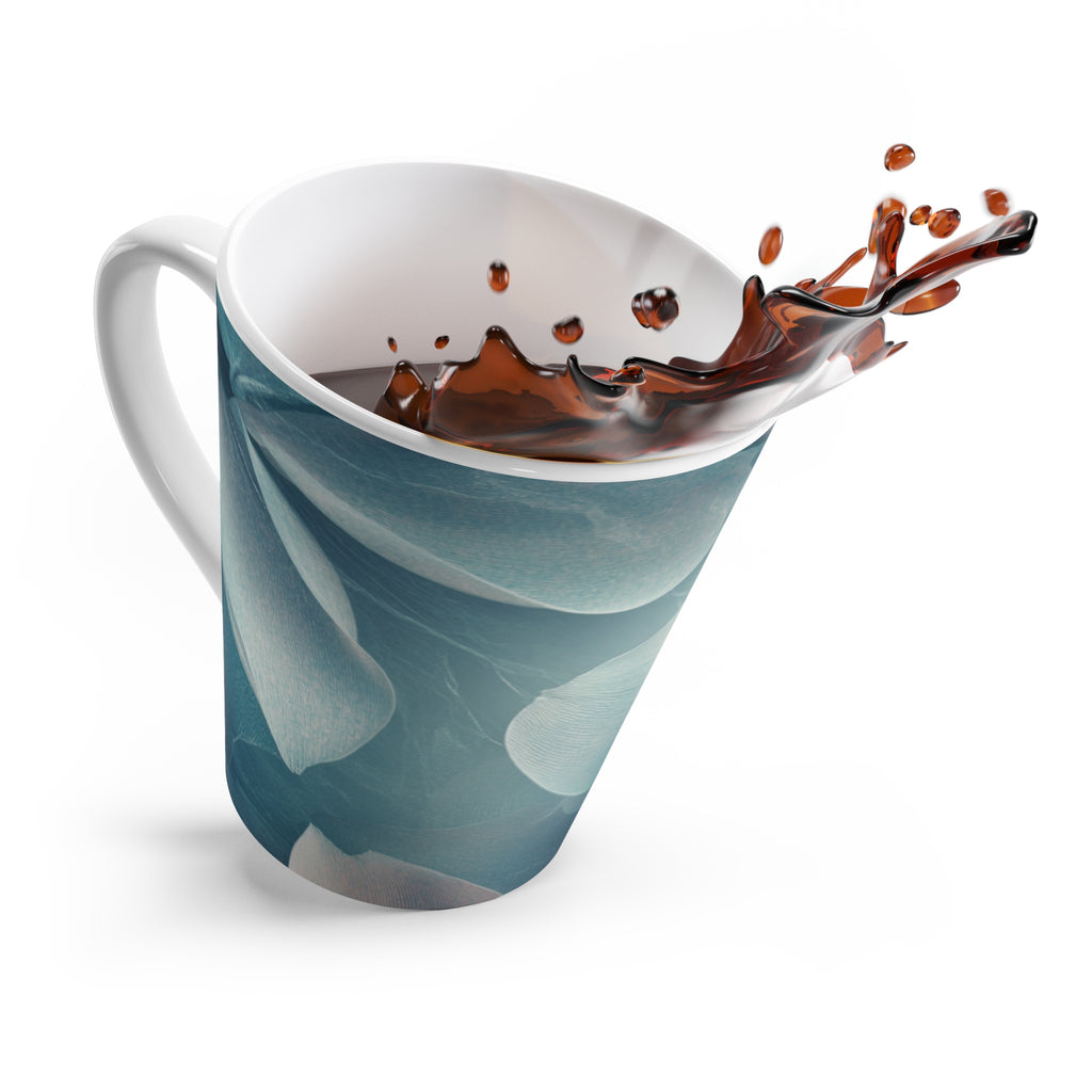 Whispering Petals Latte Mug: Elegance in Every Sip