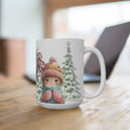 Christmas Mug 15oz — Merry Christmas Cute Winter Kids Illustration