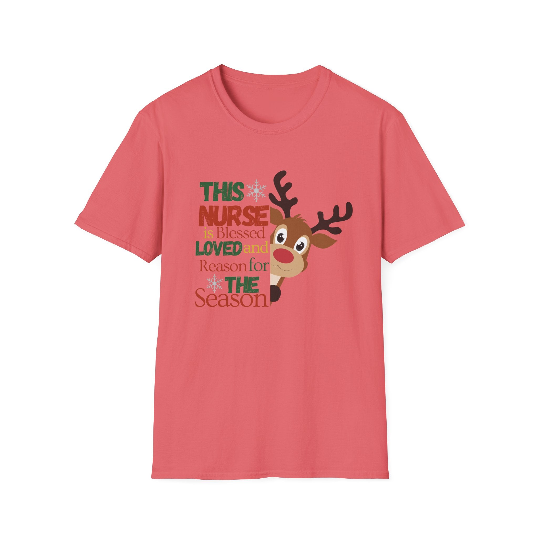 Holiday Nurse T-Shirt with Reindeer Design