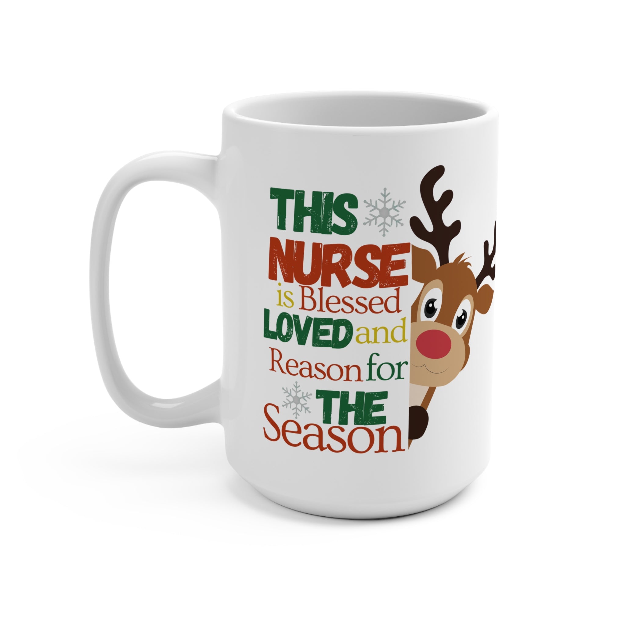 Christmas Nurses Mug — 15oz Holiday Coffee Cup for Healthcare Heroes
