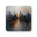 Cityscape Cork Coaster Set — Abstract Urban Skyline Drink Coasters