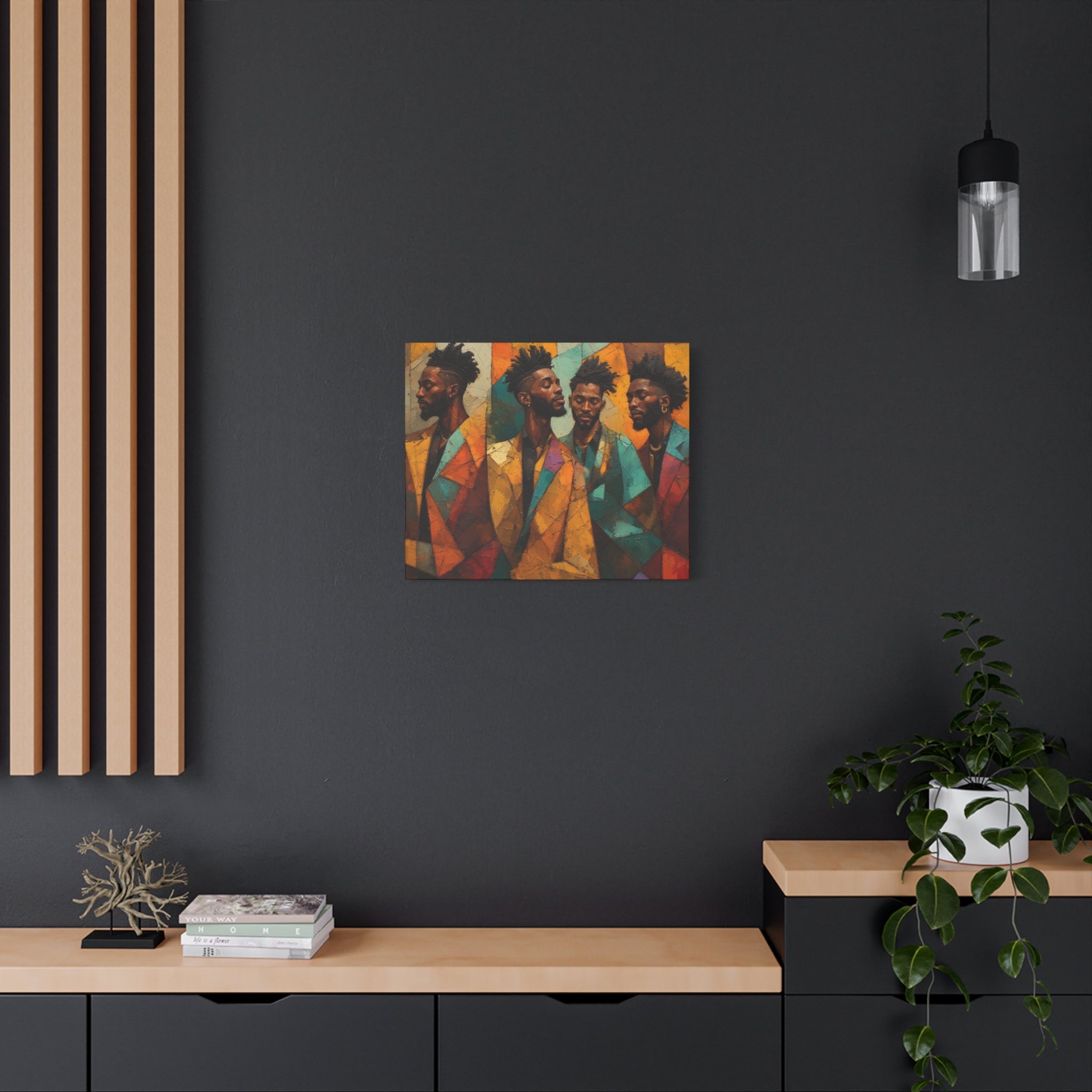 Canvas Print – Faces in Rhythm: Abstract Portrait of a Man in Motion, Matte Stretched Wall Art