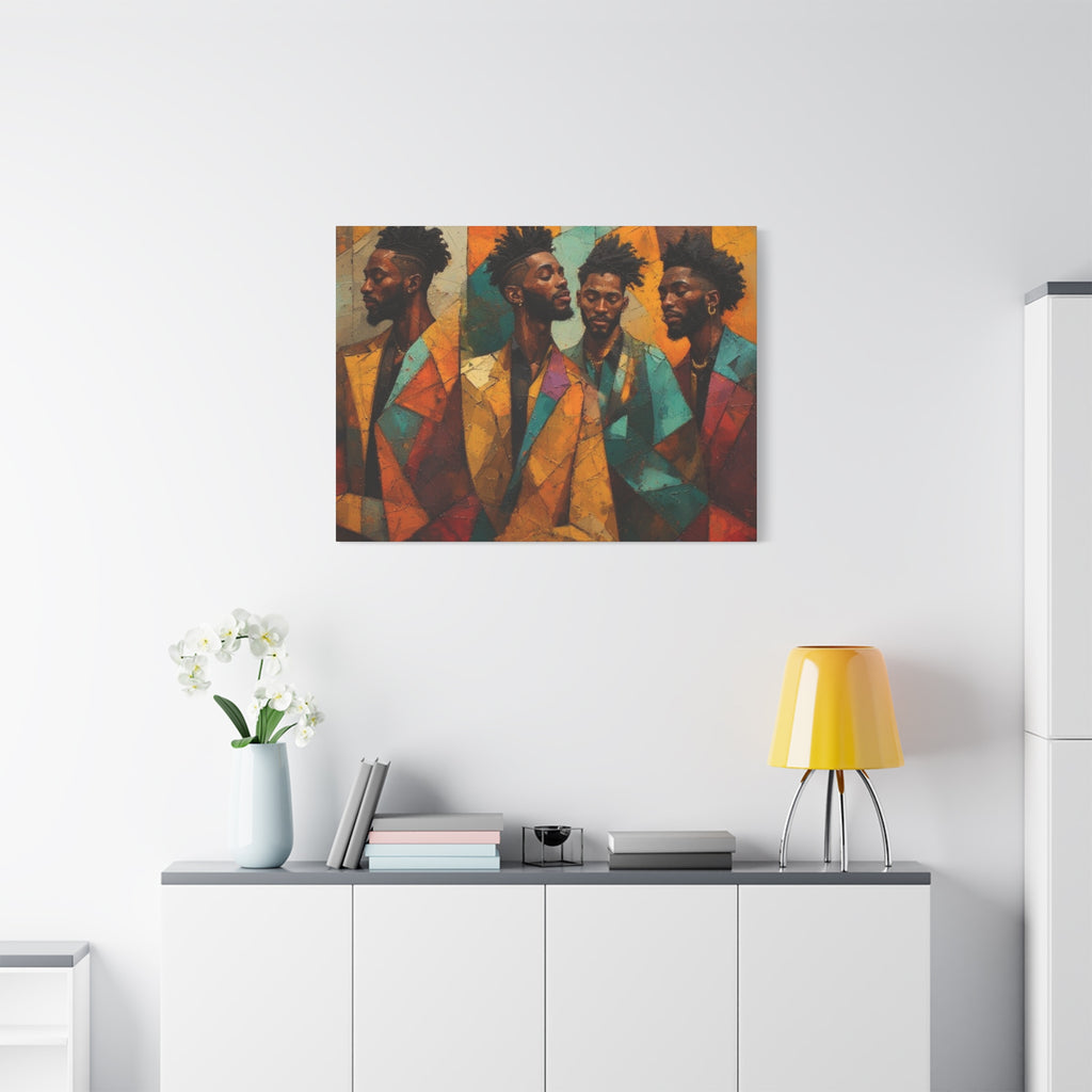 Canvas Print – Faces in Rhythm: Abstract Portrait of a Man in Motion, Matte Stretched Wall Art