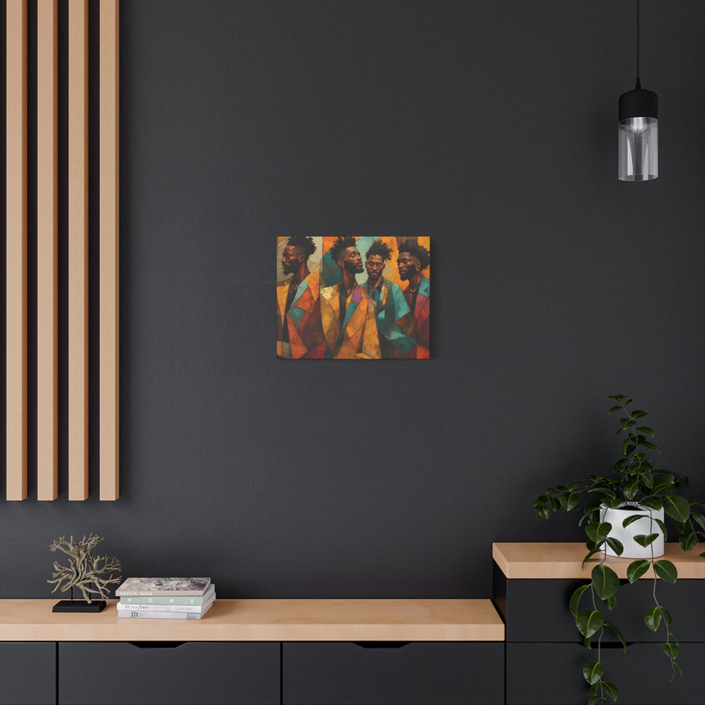 Canvas Print – Faces in Rhythm: Abstract Portrait of a Man in Motion, Matte Stretched Wall Art