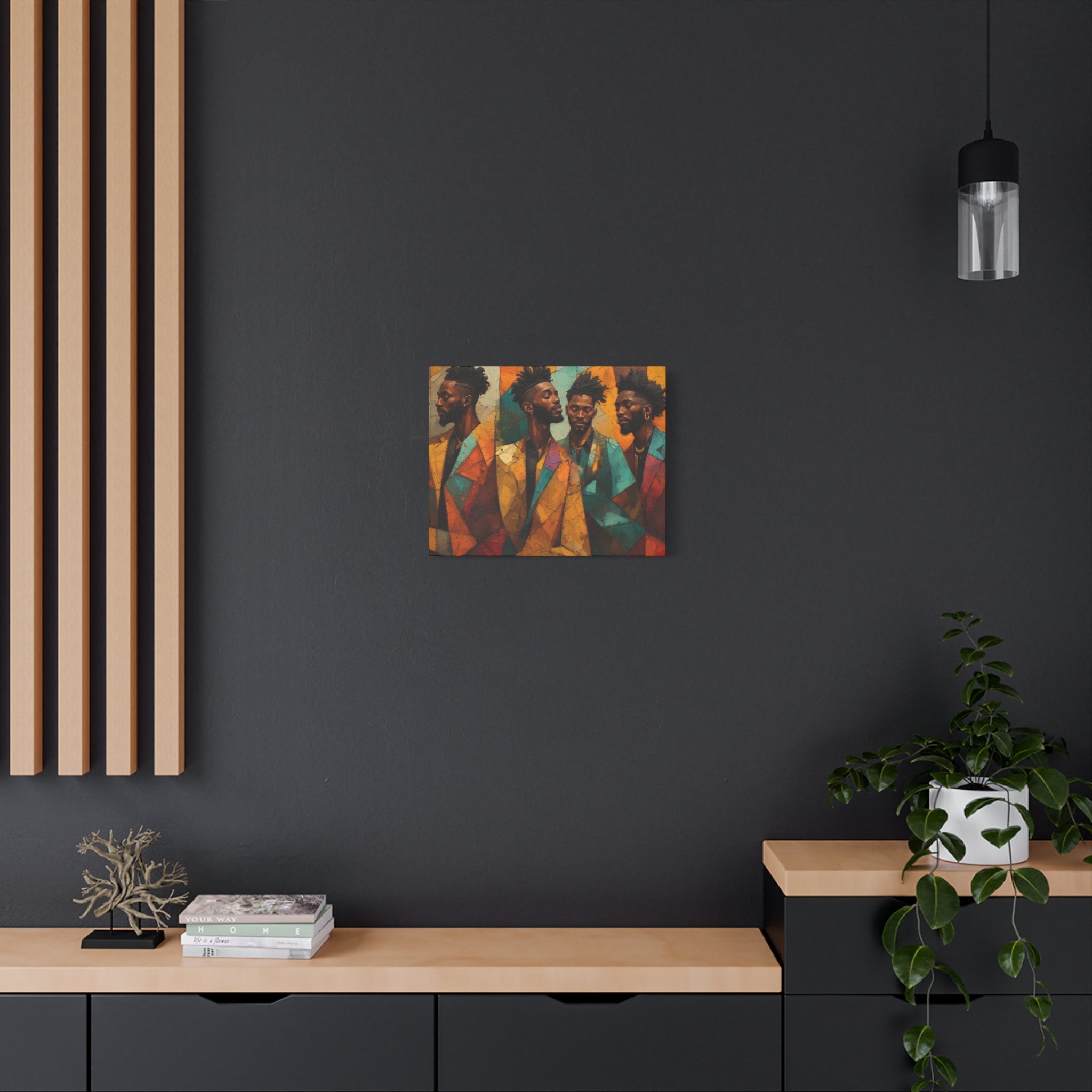 Canvas Print – Faces in Rhythm: Abstract Portrait of a Man in Motion, Matte Stretched Wall Art