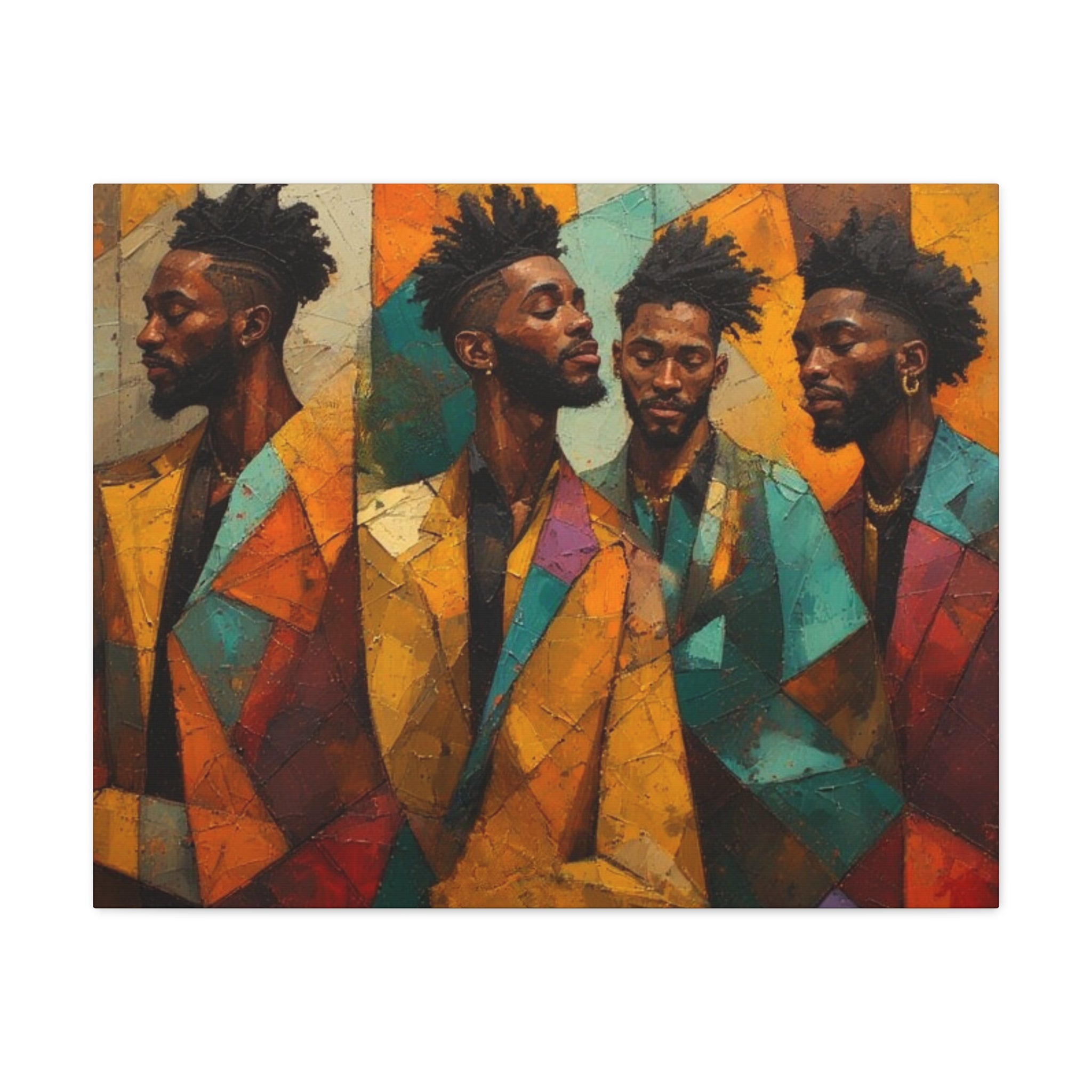 Canvas Print – Faces in Rhythm: Abstract Portrait of a Man in Motion, Matte Stretched Wall Art