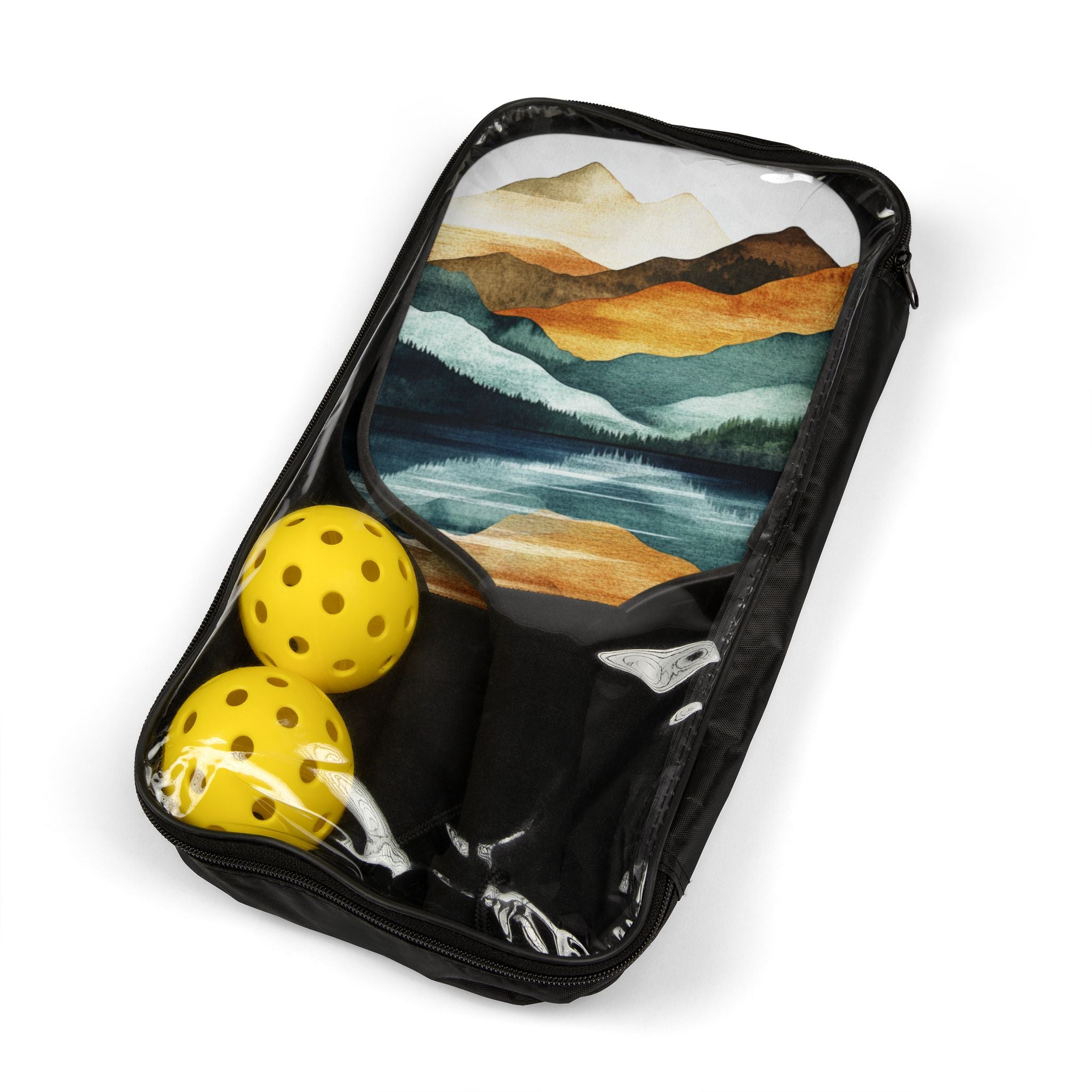 Mountain Landscape Pickleball Kit - Paddle Set with Balls
