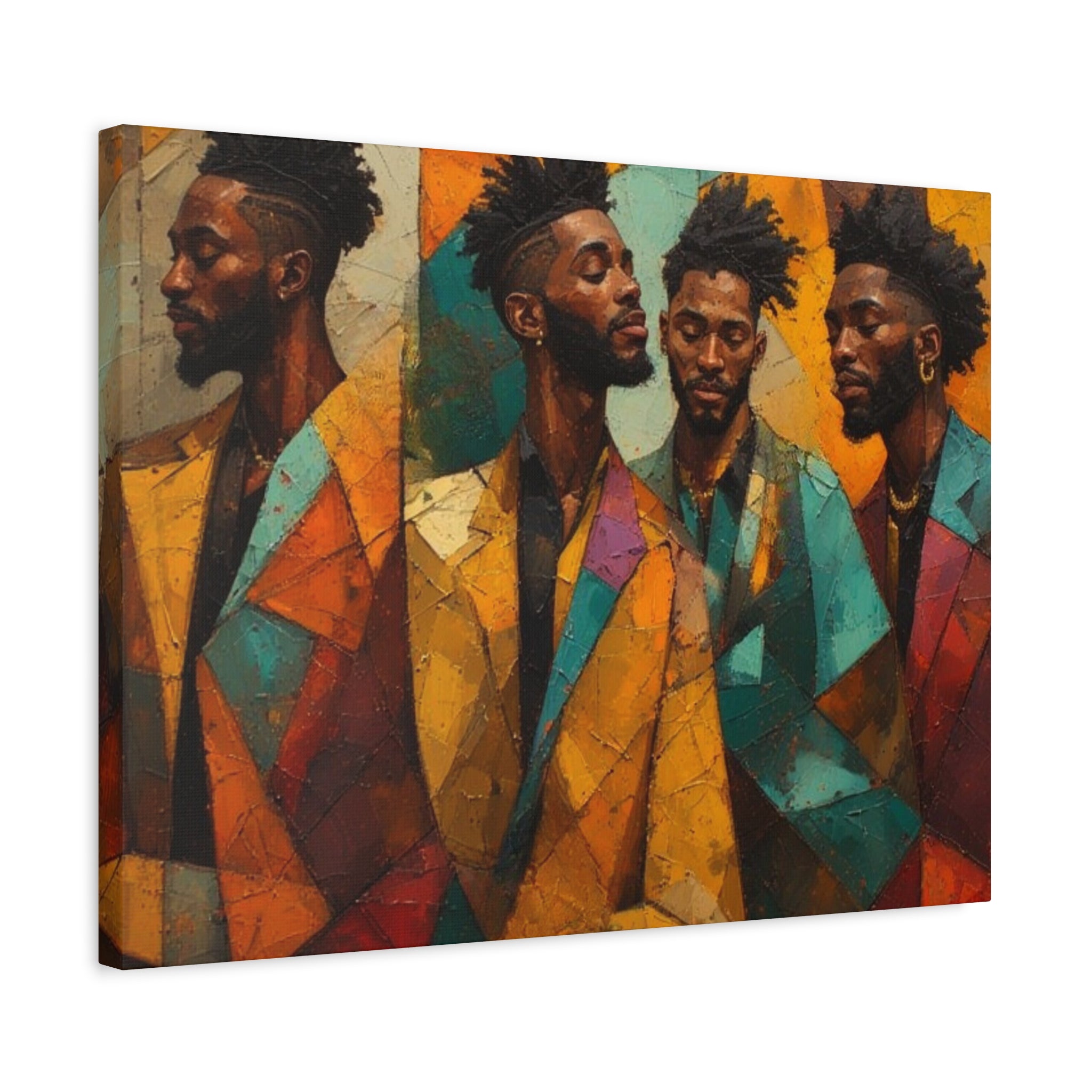 Canvas Print – Faces in Rhythm: Abstract Portrait of a Man in Motion, Matte Stretched Wall Art