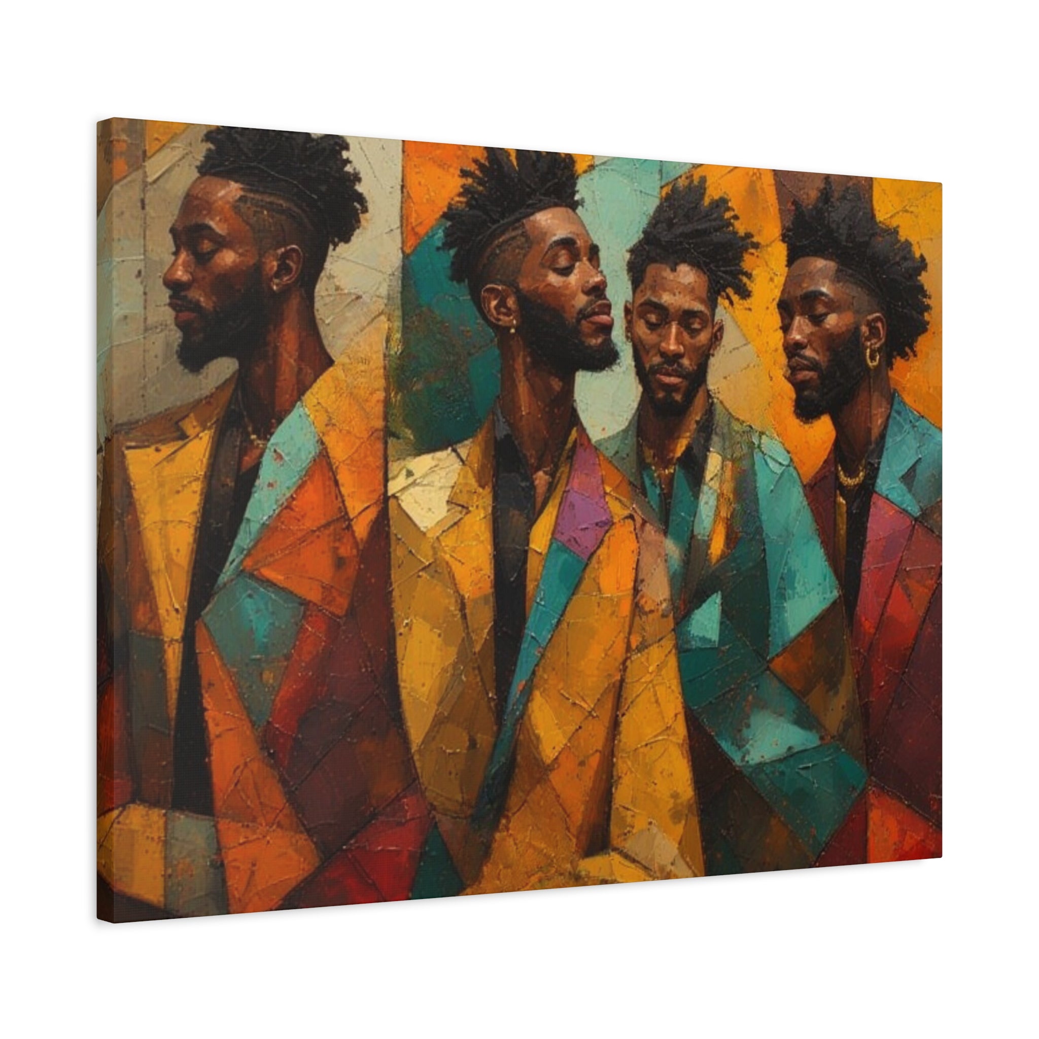 Canvas Print – Faces in Rhythm: Abstract Portrait of a Man in Motion, Matte Stretched Wall Art