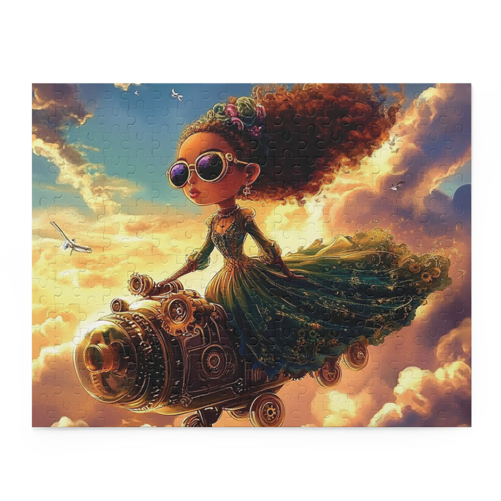 Skyborne Adventurer: Steampunk Girl Puzzle: (120, 252, 500-Piece)