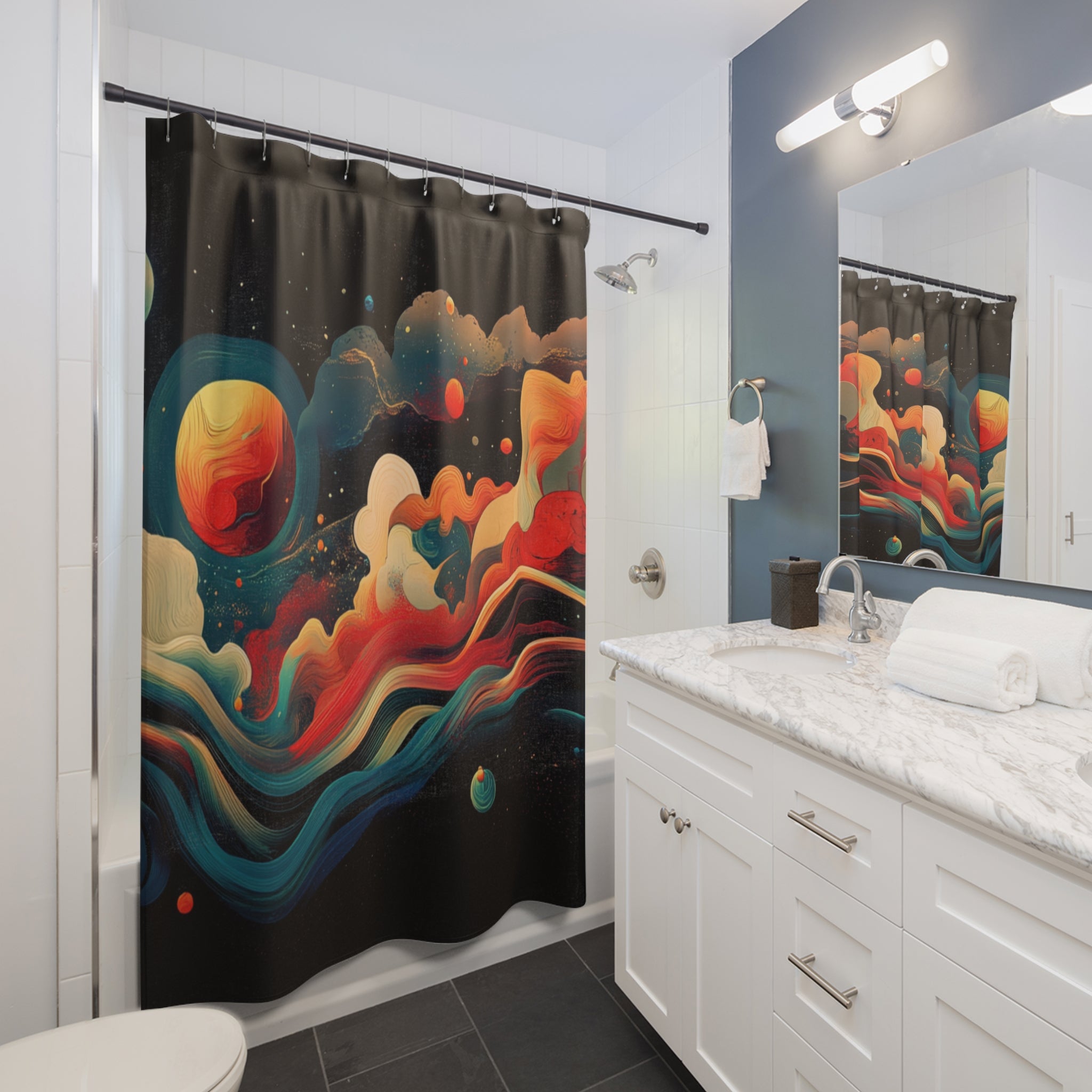 Cosmic Waves Shower Curtain