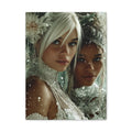 Winter Bloom: Dual Divinity Matte Canvas Print — Ethereal Portrait Wall Art