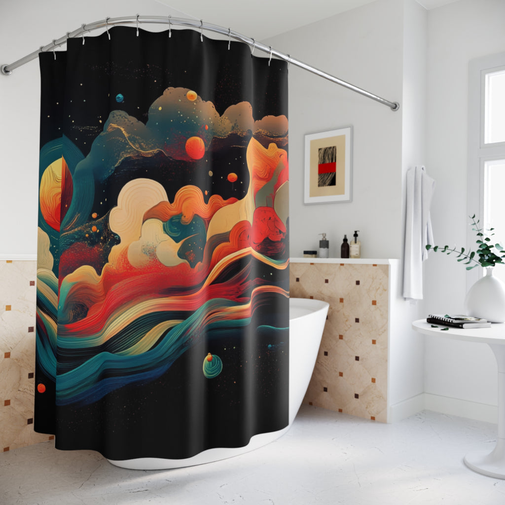 Cosmic Waves Shower Curtain