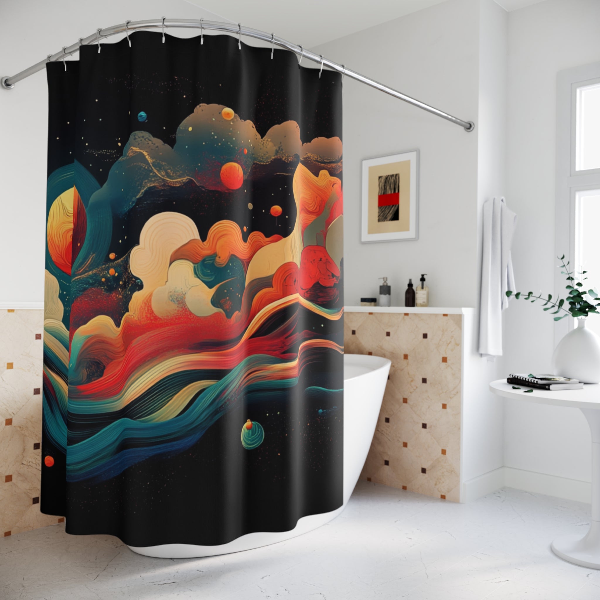 Cosmic Waves Shower Curtain