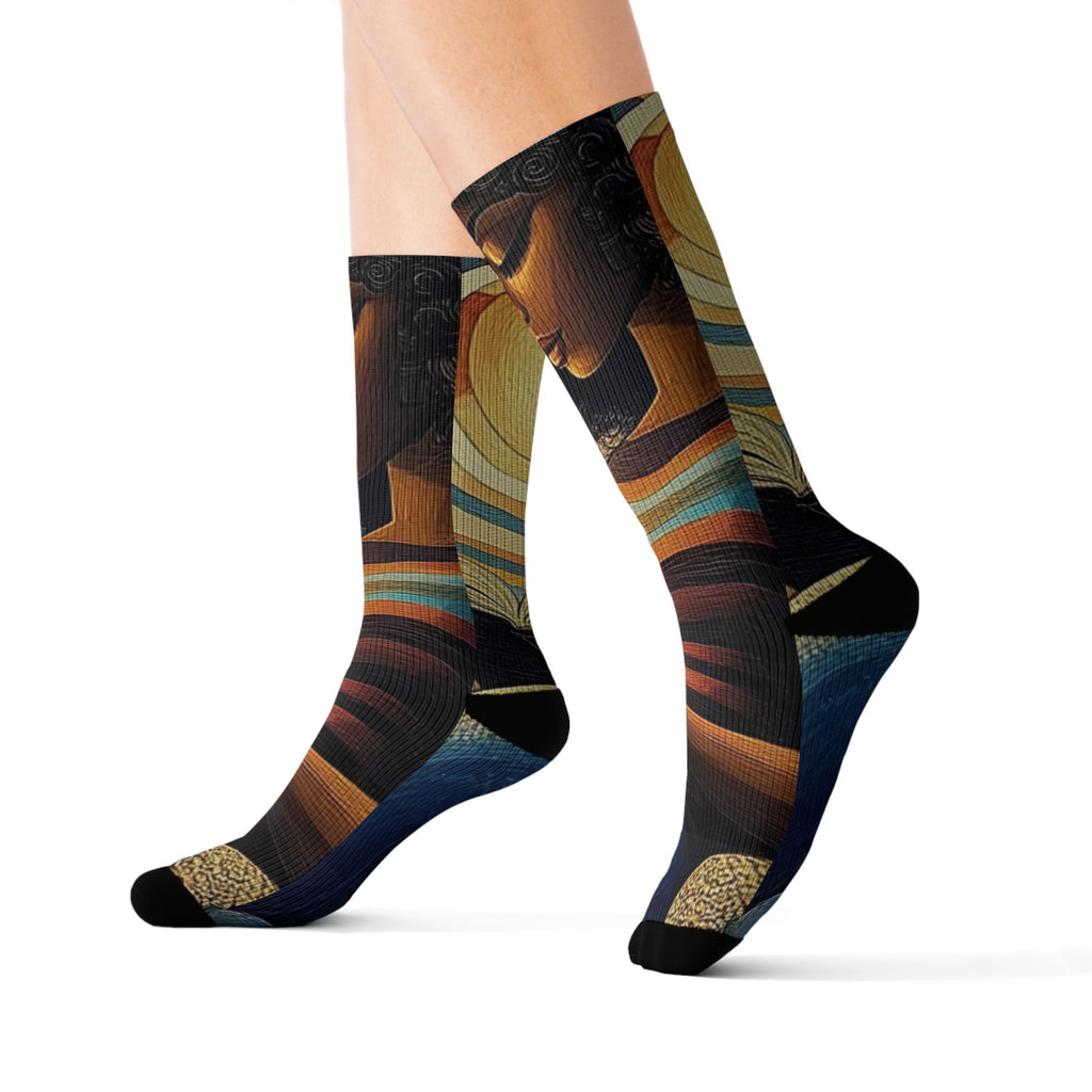 Artistic Sublimation Socks - Colorful Designs for Creative Souls
