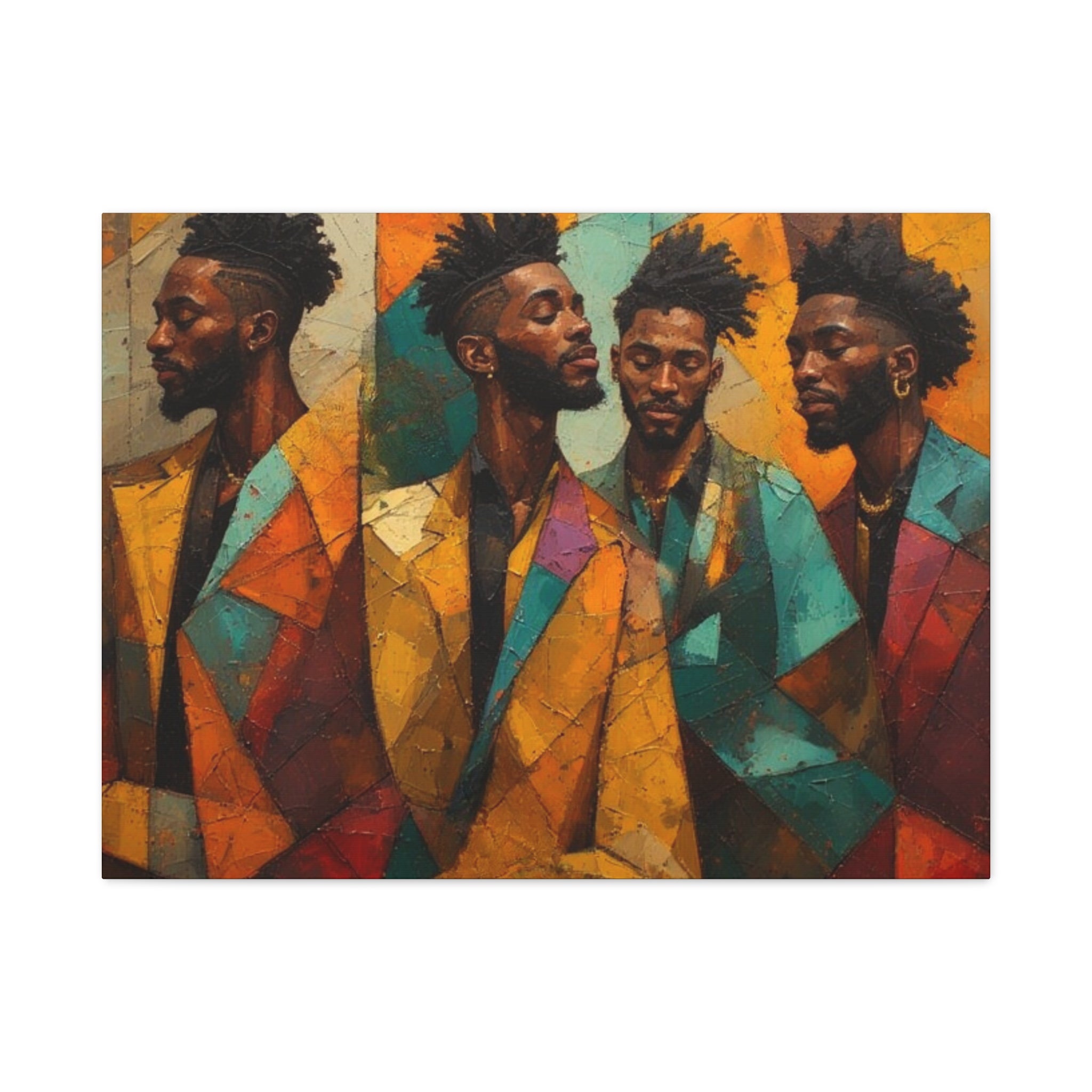 Canvas Print – Faces in Rhythm: Abstract Portrait of a Man in Motion, Matte Stretched Wall Art