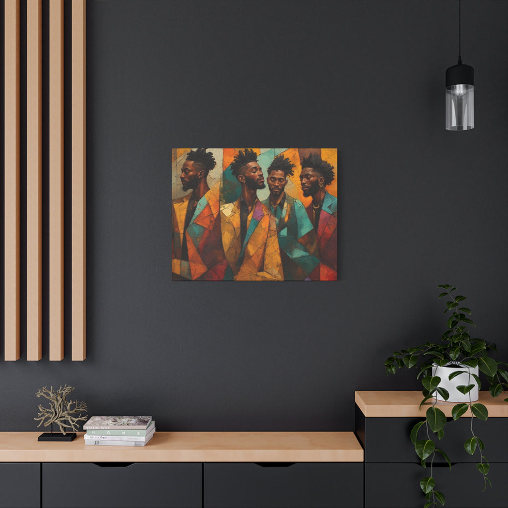 Canvas Print – Faces in Rhythm: Abstract Portrait of a Man in Motion, Matte Stretched Wall Art