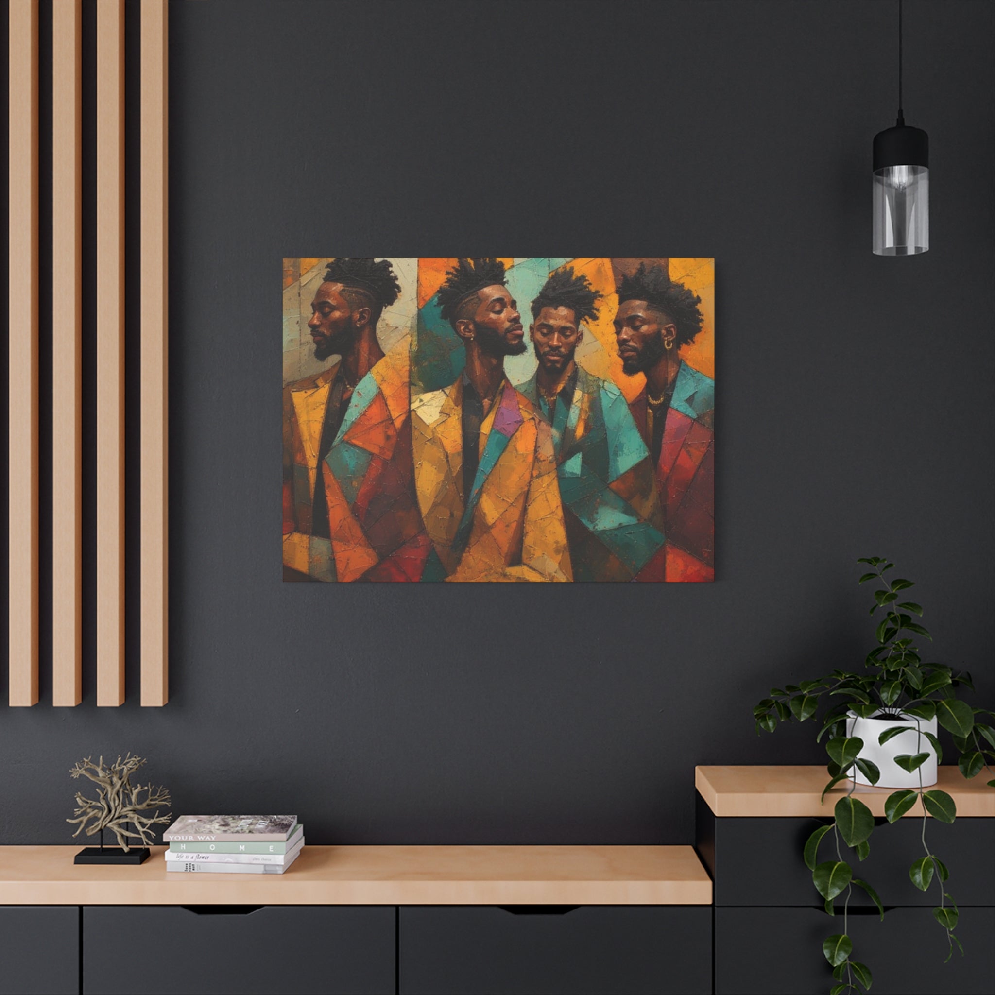 Canvas Print – Faces in Rhythm: Abstract Portrait of a Man in Motion, Matte Stretched Wall Art