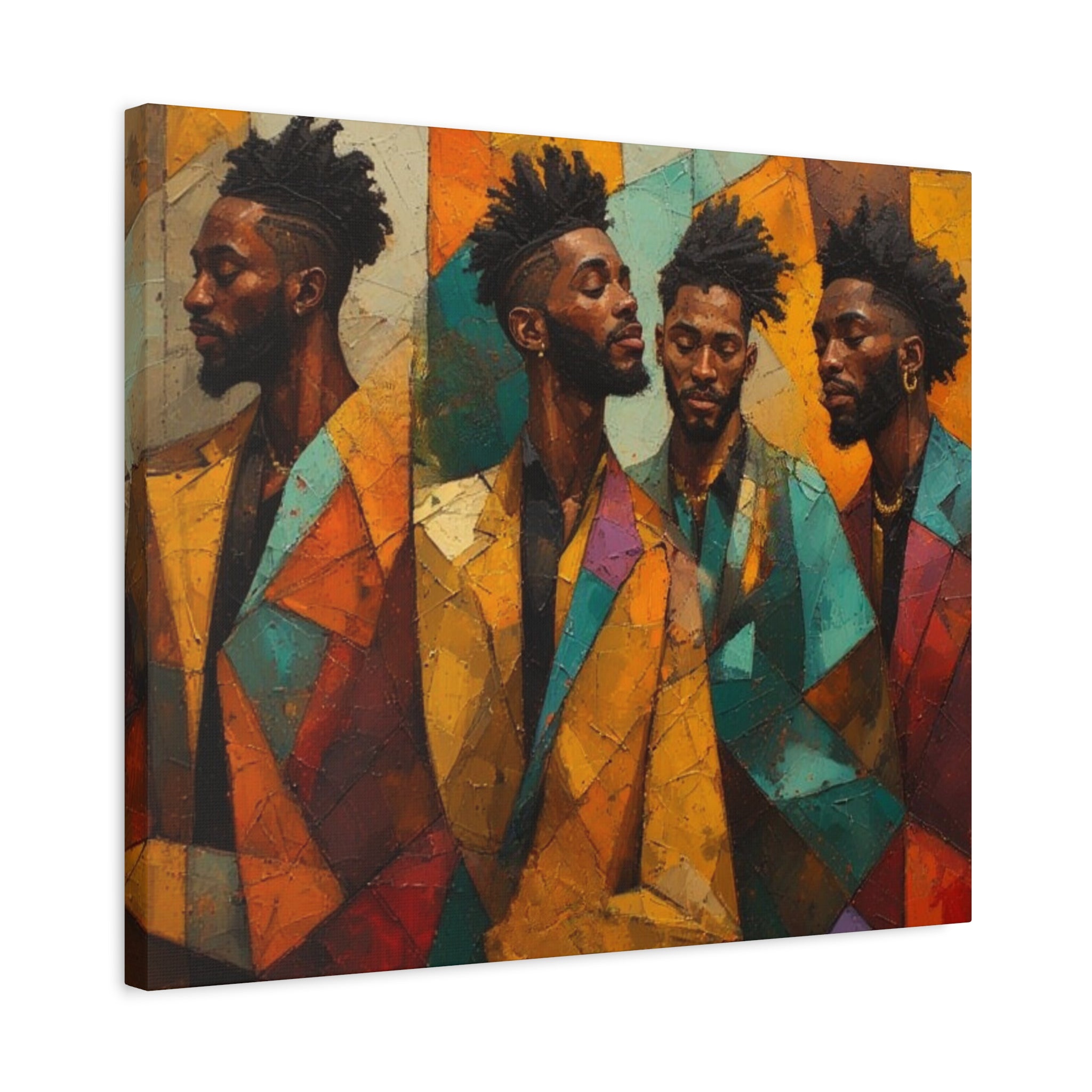 Canvas Print – Faces in Rhythm: Abstract Portrait of a Man in Motion, Matte Stretched Wall Art