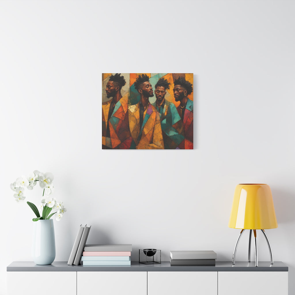 Canvas Print – Faces in Rhythm: Abstract Portrait of a Man in Motion, Matte Stretched Wall Art