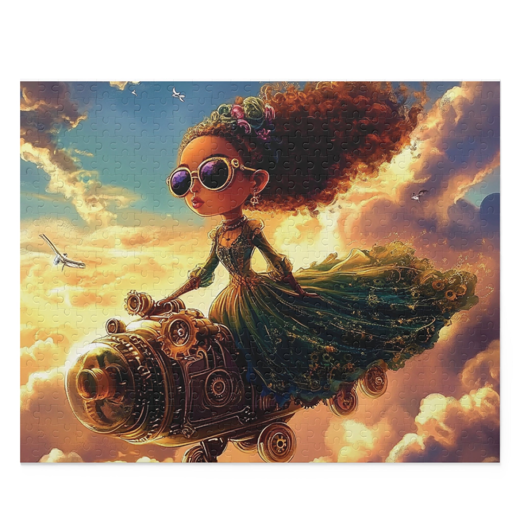 Skyborne Adventurer: Steampunk Girl Puzzle: (120, 252, 500-Piece)