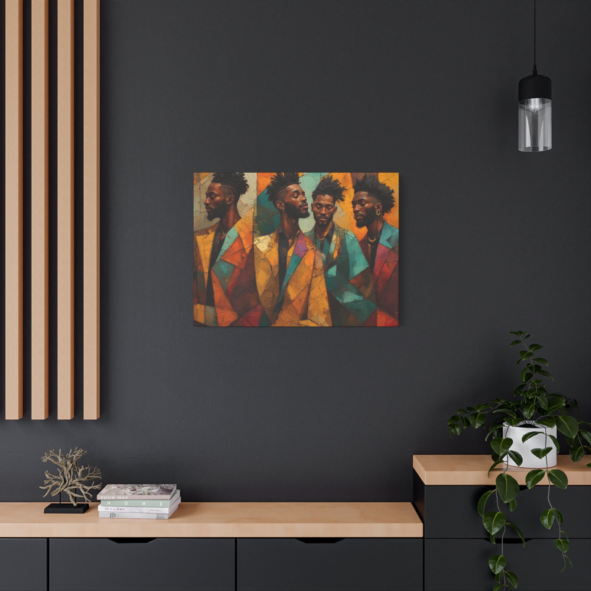 Canvas Print – Faces in Rhythm: Abstract Portrait of a Man in Motion, Matte Stretched Wall Art