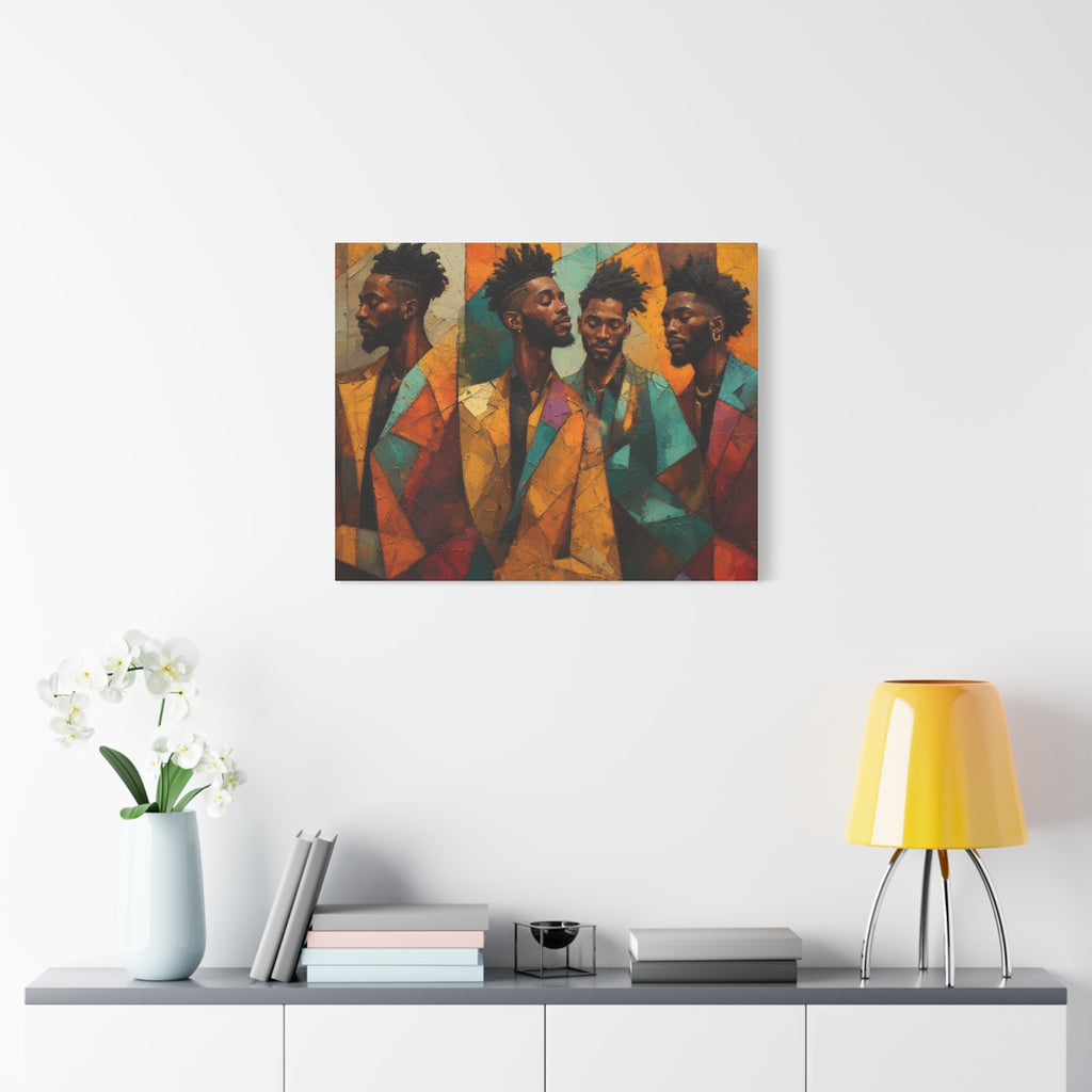 Canvas Print – Faces in Rhythm: Abstract Portrait of a Man in Motion, Matte Stretched Wall Art