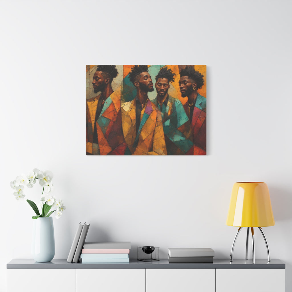 Canvas Print – Faces in Rhythm: Abstract Portrait of a Man in Motion, Matte Stretched Wall Art