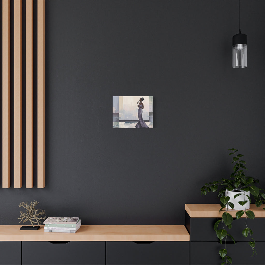 Canvas Print – Lady of Song: Rainy Serenade Wall Art on Matte Stretched Canvas