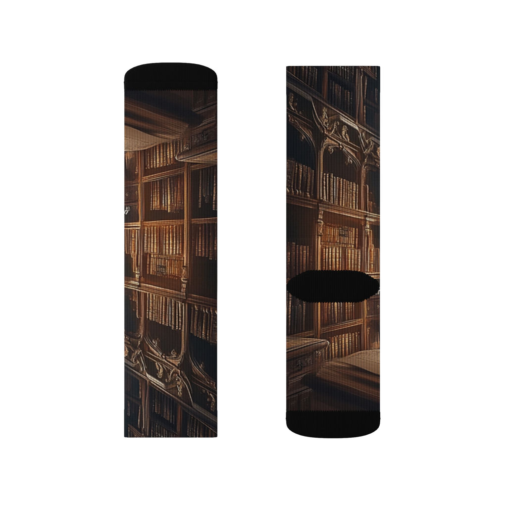 Cozy Library Sublimation Socks for Book Lovers