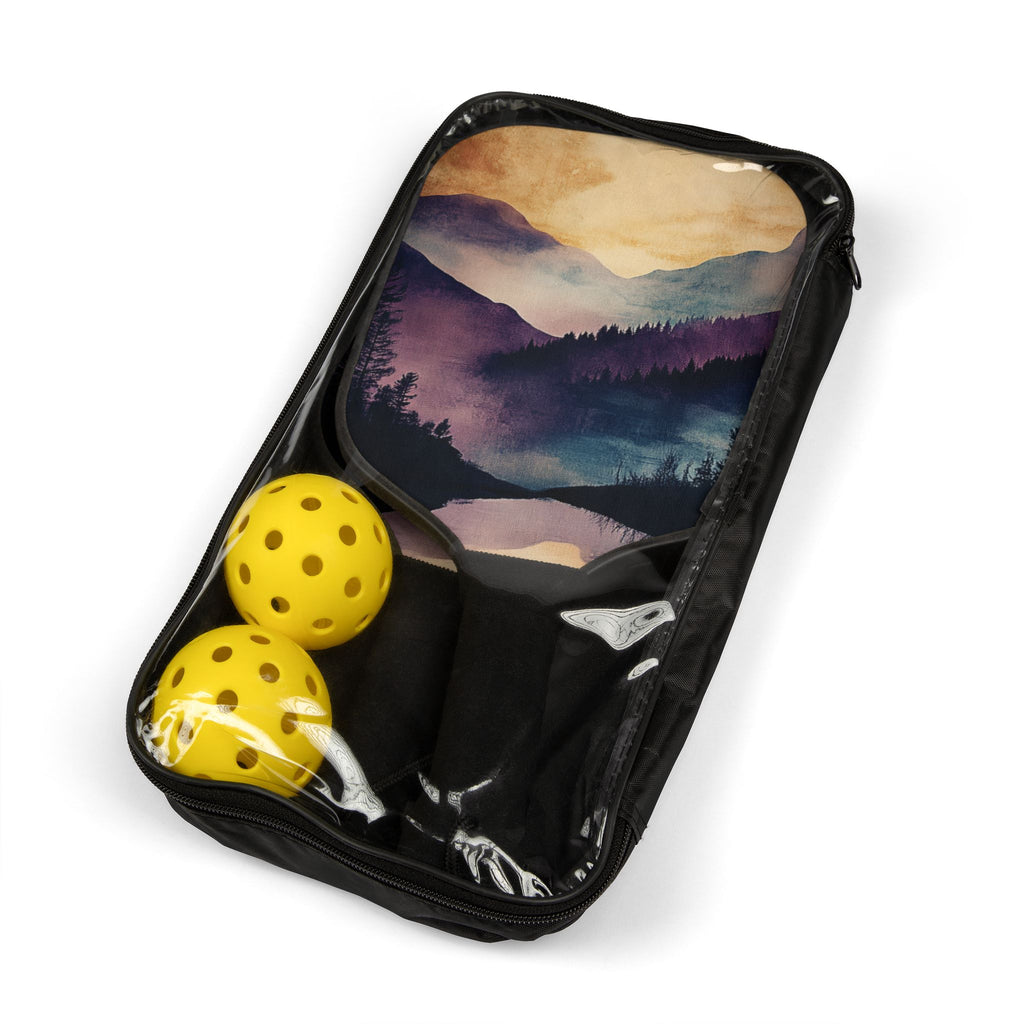 Purple Mountain Landscape Pickleball Kit - Paddle Set with Balls