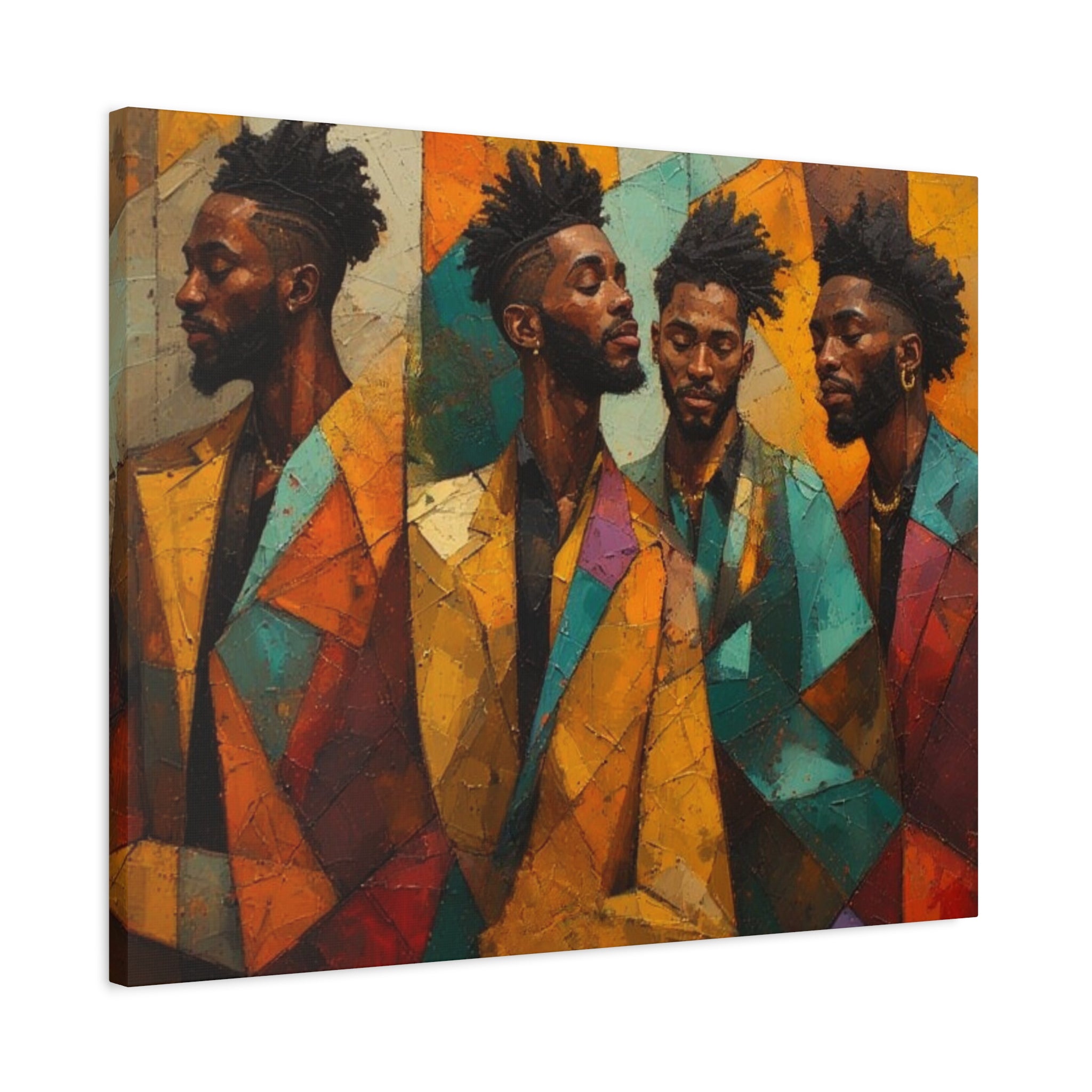 Canvas Print – Faces in Rhythm: Abstract Portrait of a Man in Motion, Matte Stretched Wall Art