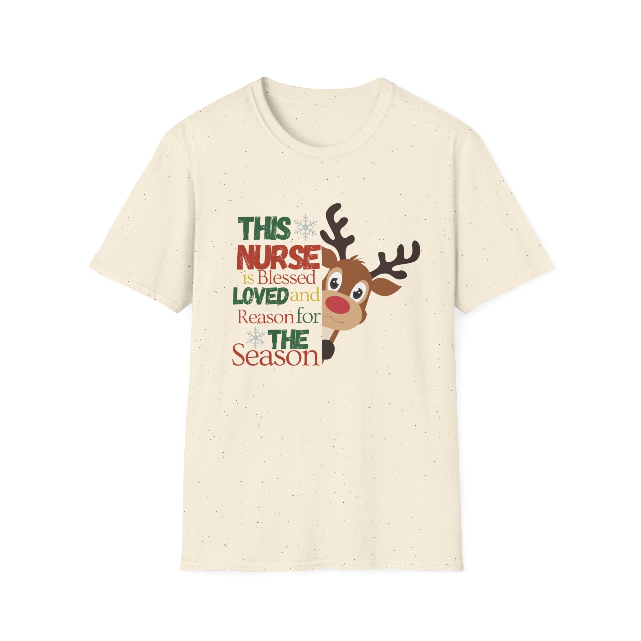 Holiday Nurse T-Shirt with Reindeer Design