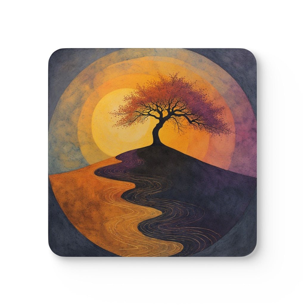 Corkwood Coaster Set - Golden Sunset