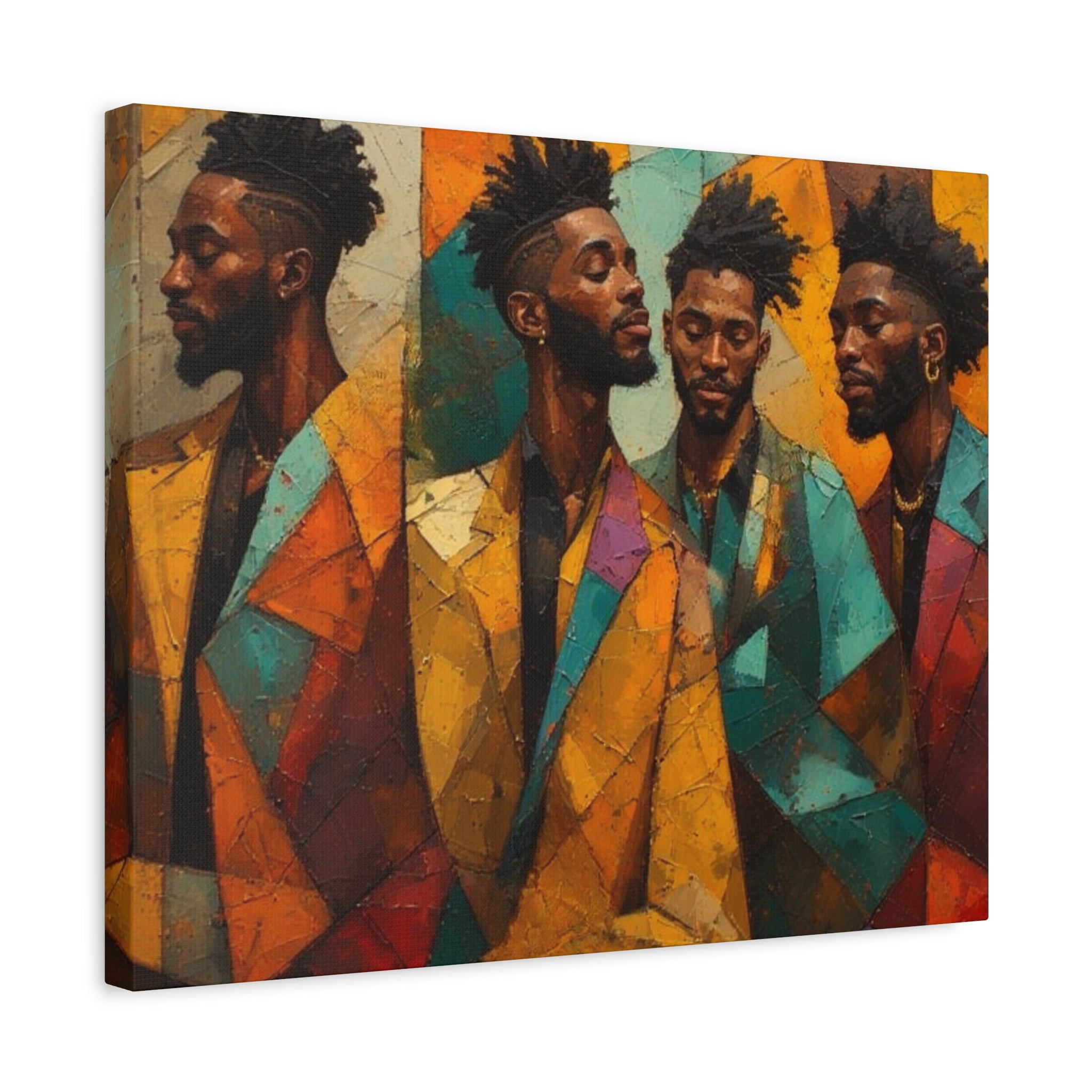 Canvas Print – Faces in Rhythm: Abstract Portrait of a Man in Motion, Matte Stretched Wall Art