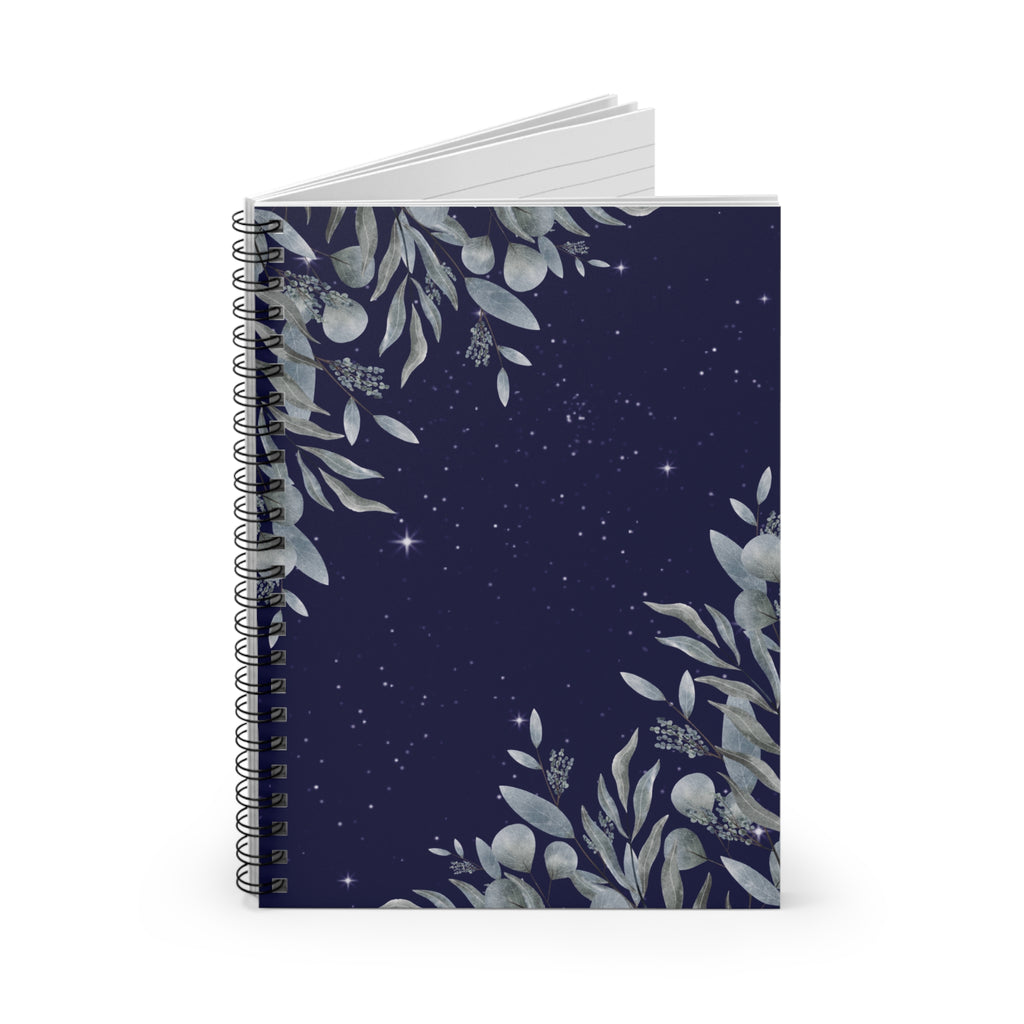 Celestial Bloom: Starry Spiral Notebook - Ruled Line