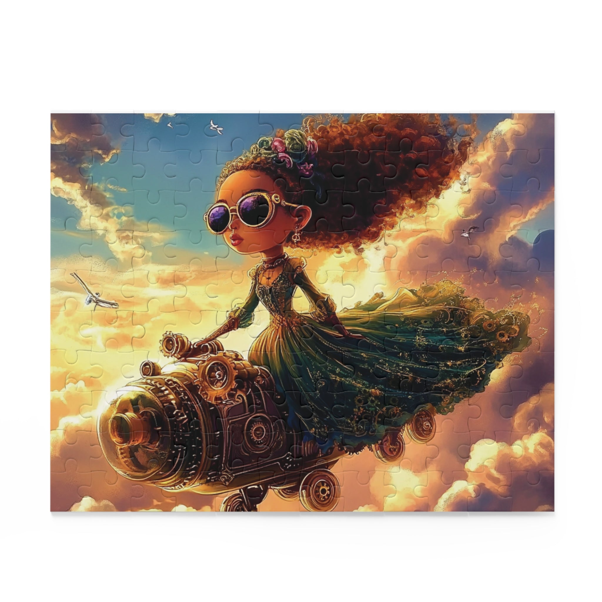 Skyborne Adventurer: Steampunk Girl Puzzle: (120, 252, 500-Piece)