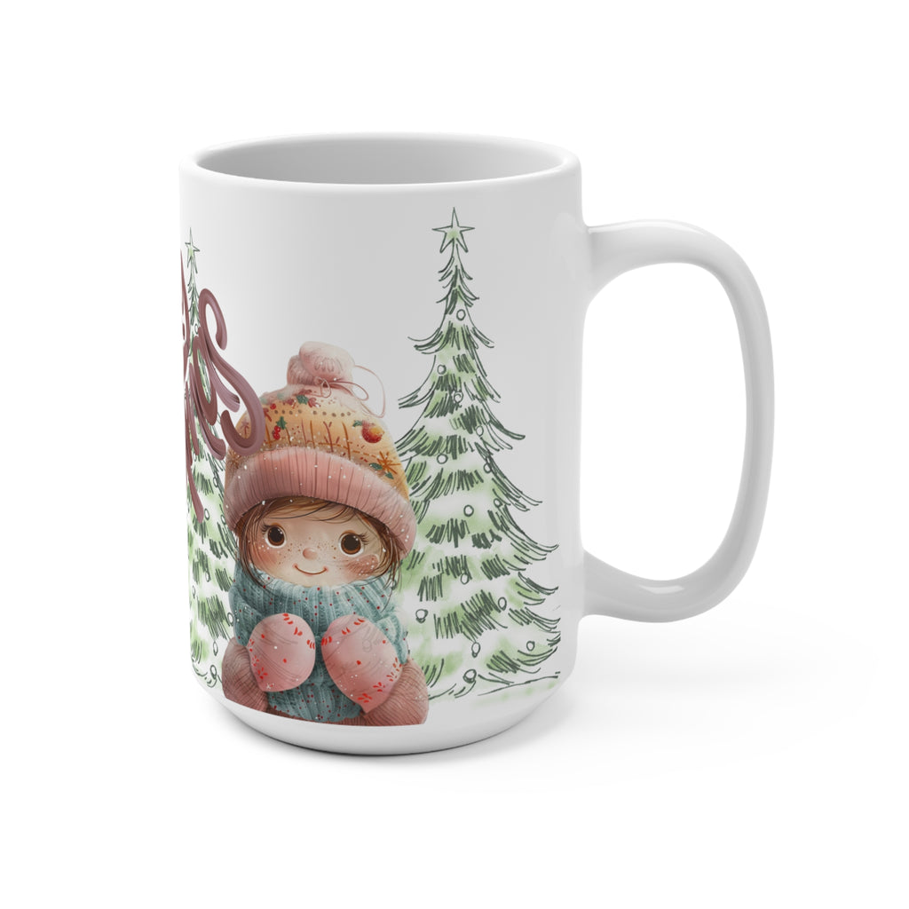 Christmas Mug 15oz — Merry Christmas Cute Winter Kids Illustration