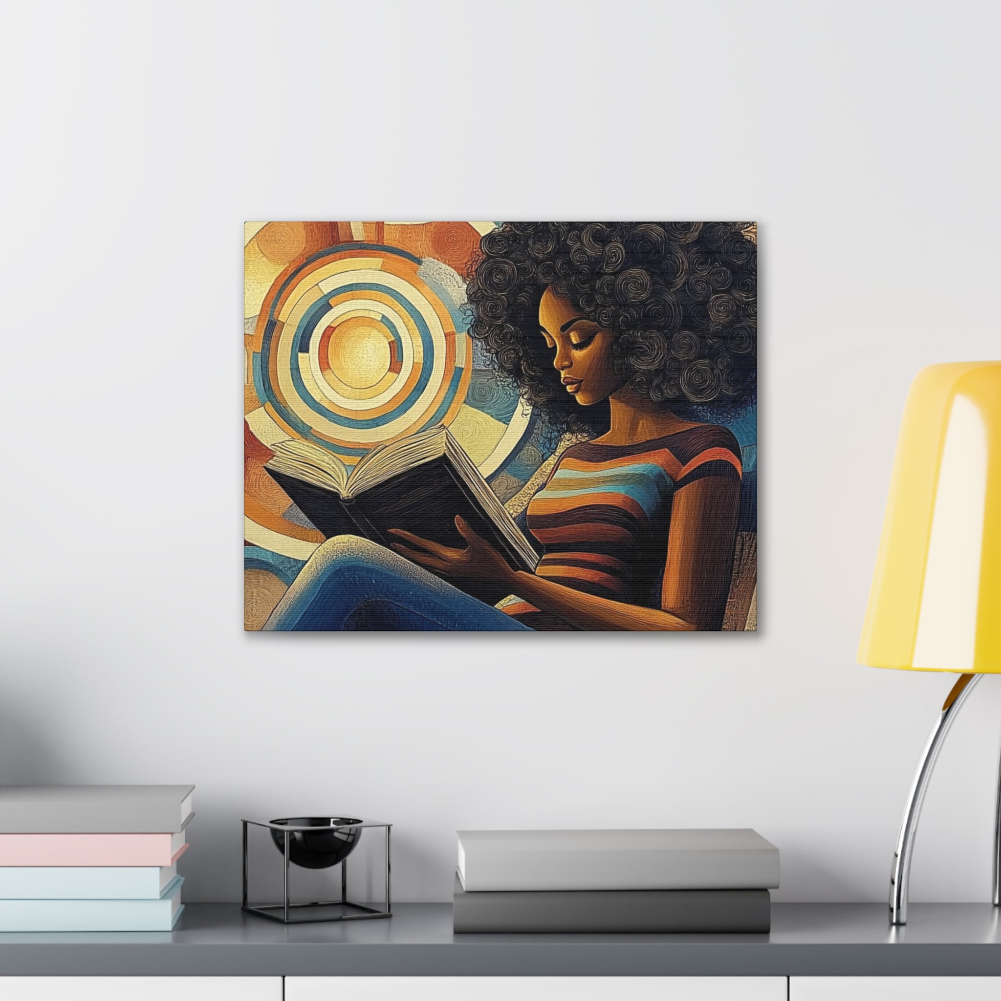 Spirals of Serenity – Afrocentric Reading Canvas Art