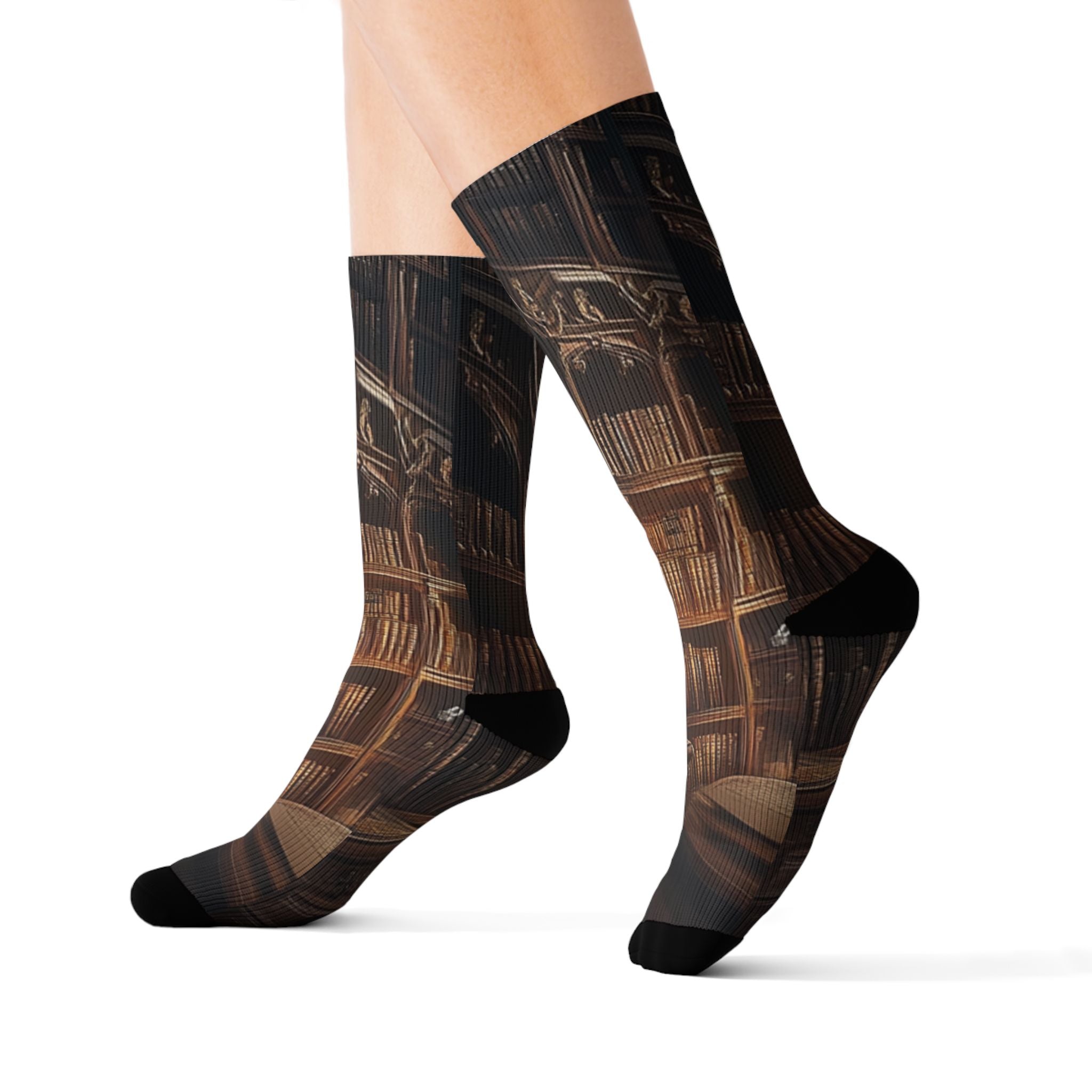 Cozy Library Sublimation Socks for Book Lovers