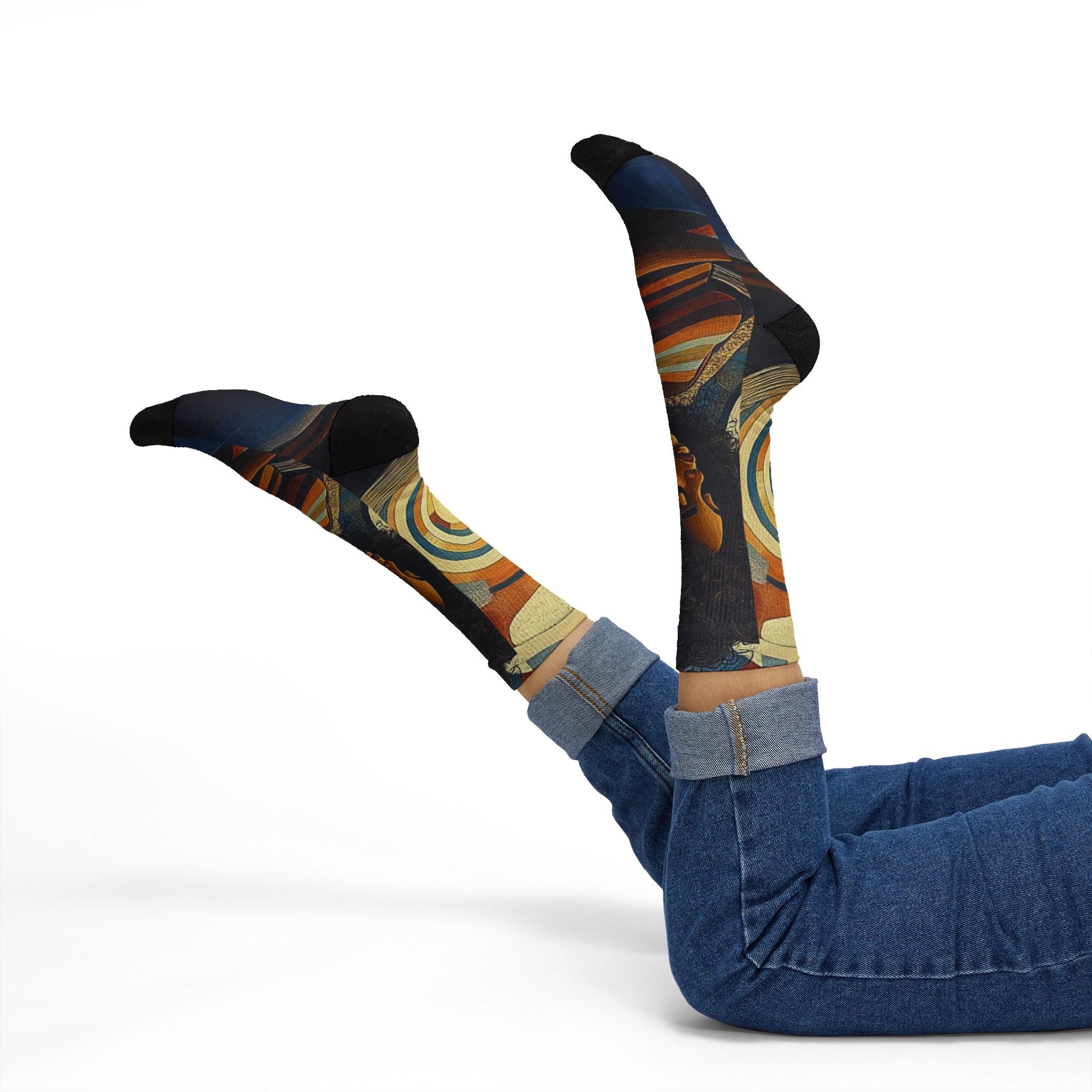 Artistic Sublimation Socks - Colorful Designs for Creative Souls
