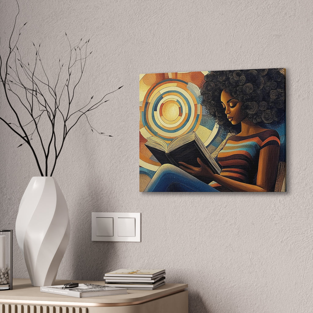 Spirals of Serenity – Afrocentric Reading Canvas Art