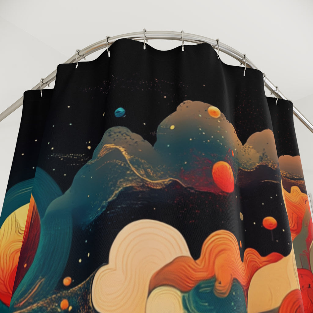Cosmic Waves Shower Curtain