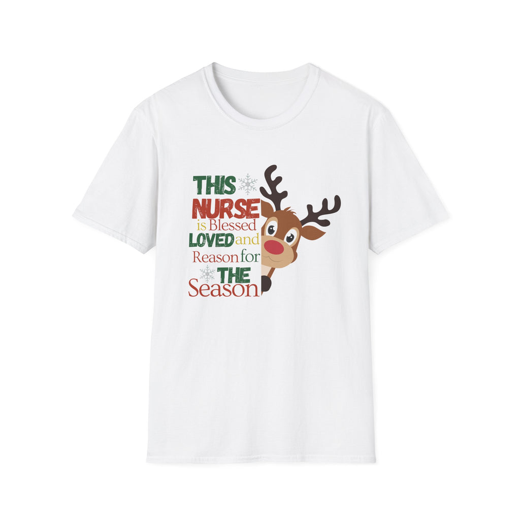Holiday Nurse T-Shirt with Reindeer Design