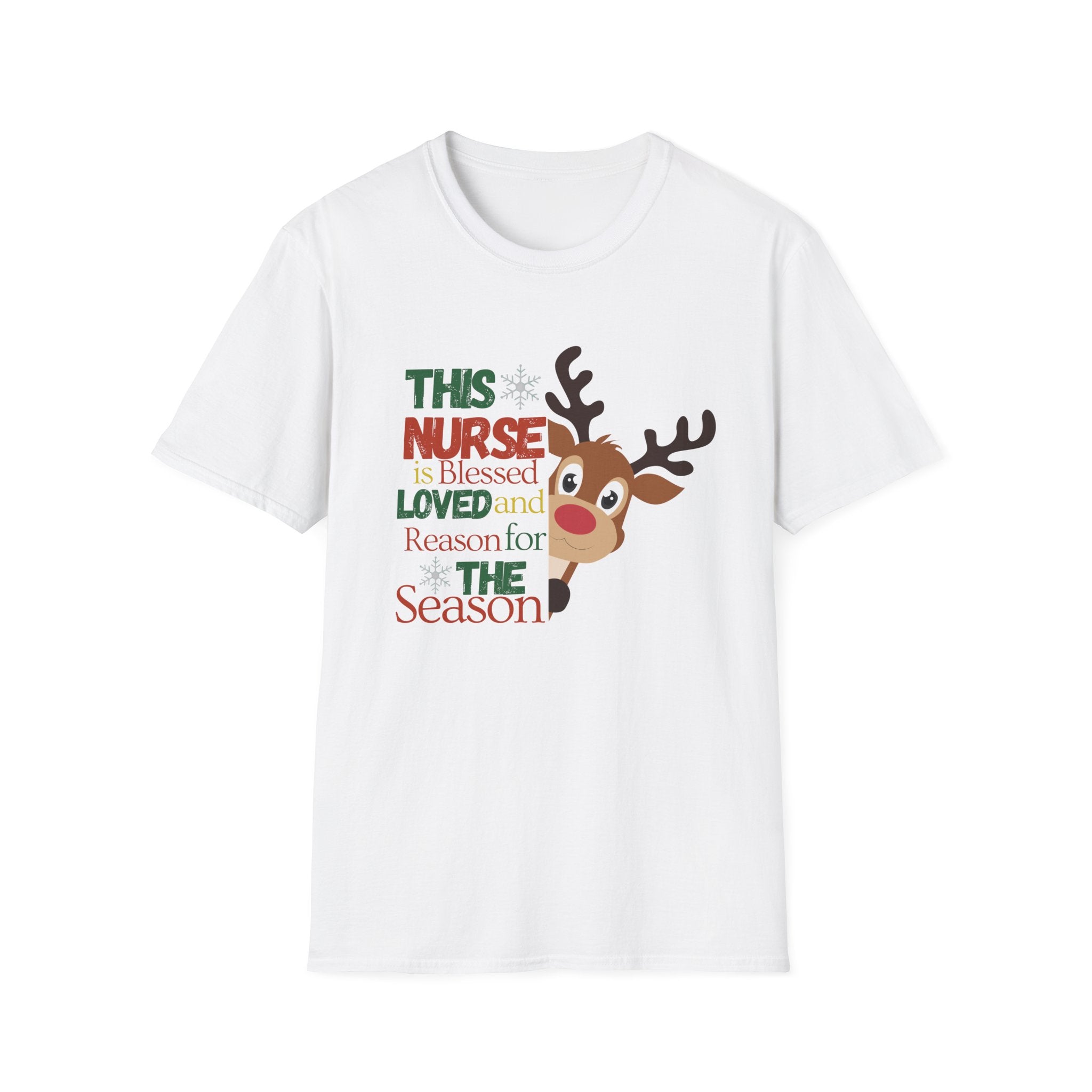 Holiday Nurse T-Shirt with Reindeer Design